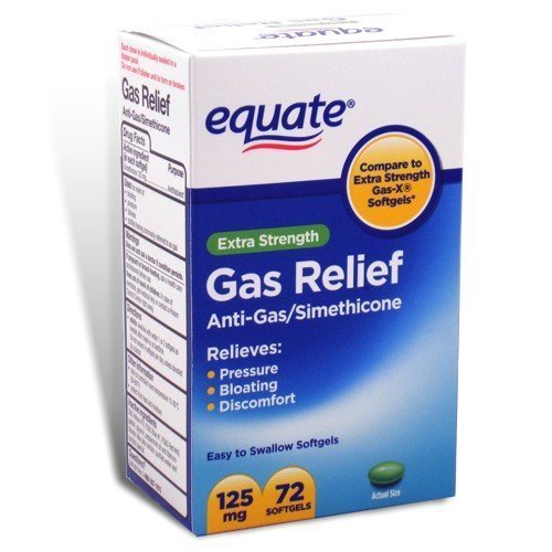 Equate - Gas Relief, Extra Strength, Simethicone 125 mg, 72 Softgels, Compare to Gas-X