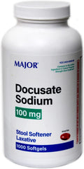 MAJOR Docusate Sodium 100 mg - Stool Softener Laxative Softgels for Occasional Constipation Relief - Stool Softeners for Women, 