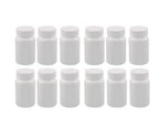 12PCS Plastic Round Container Bottles Storage Holder Dispenser Holder Organizer(White) (100ml)