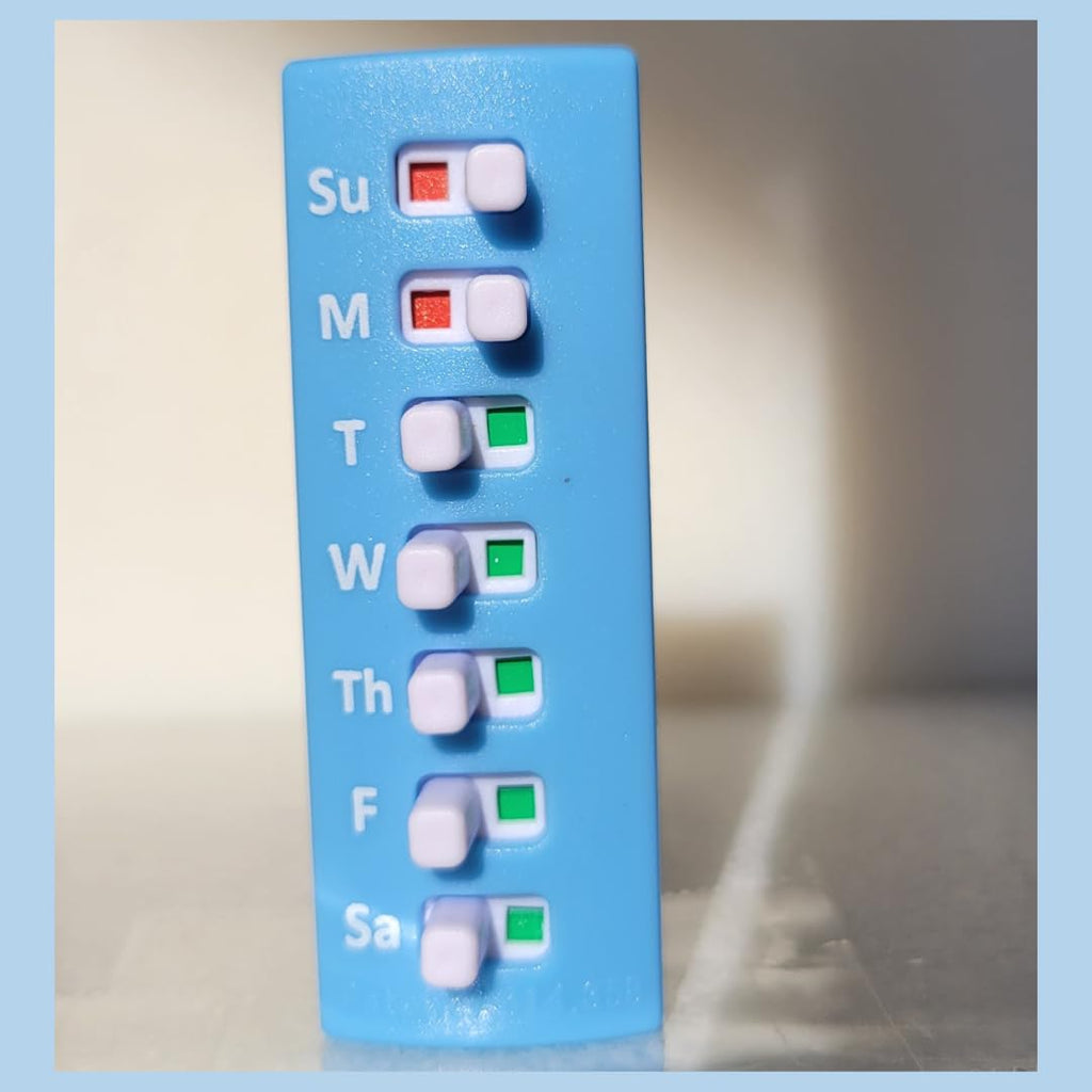 2 Pack Medication Tracker and Reminder, Take-n-Slide Reusable Peel and Stick Pill Tracker, Attach to Your Bottle 7 Day Medicine