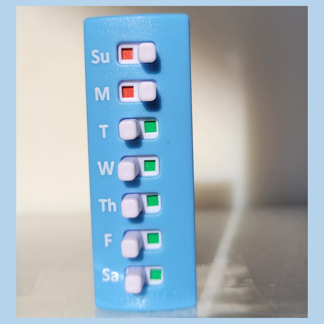 2 Pack Medication Tracker and Reminder, Take-n-Slide Reusable Peel and Stick Pill Tracker, Attach to Your Bottle 7 Day Medicine