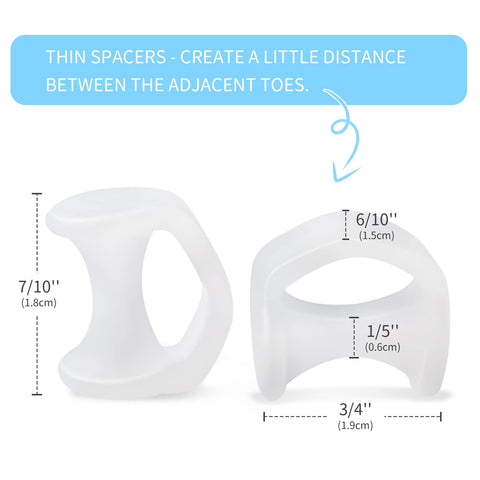 Povihome 10 Pack Pinky Toe Separators, Little Toe Spacers to Separate and Protect Pinky Toe or Smaller Toes, Relieve Pain from F