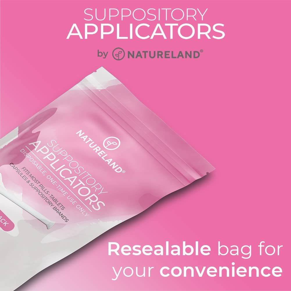 Natureland [10 Pack] Vaginal Suppository Applicators for Women, Soft Tip Auxiliary Tool for Pills, and pH Balance Tablet Supposi