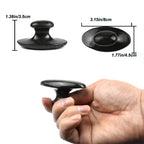 Windfulogo 2 Pcs Long Mushroom Shaped Massage Stones Natural Bian Stone Hot Rock for Spa Massage Black