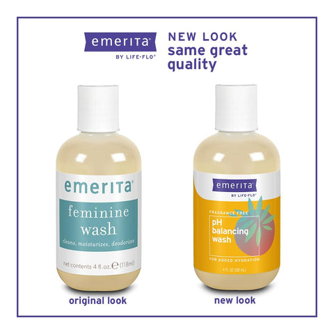 Emerita by Life-flo pH Balancing Feminine Wash, Hydrating Cleanser Soothes Delicate Areas, Fights Odor and Keeps You Feeling Fre