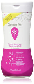 Summer's Eve Cleansing Wash | Simply Sensitive | 9 Ounce | pH-Balanced | Dermatologist & Gynecologist Tested