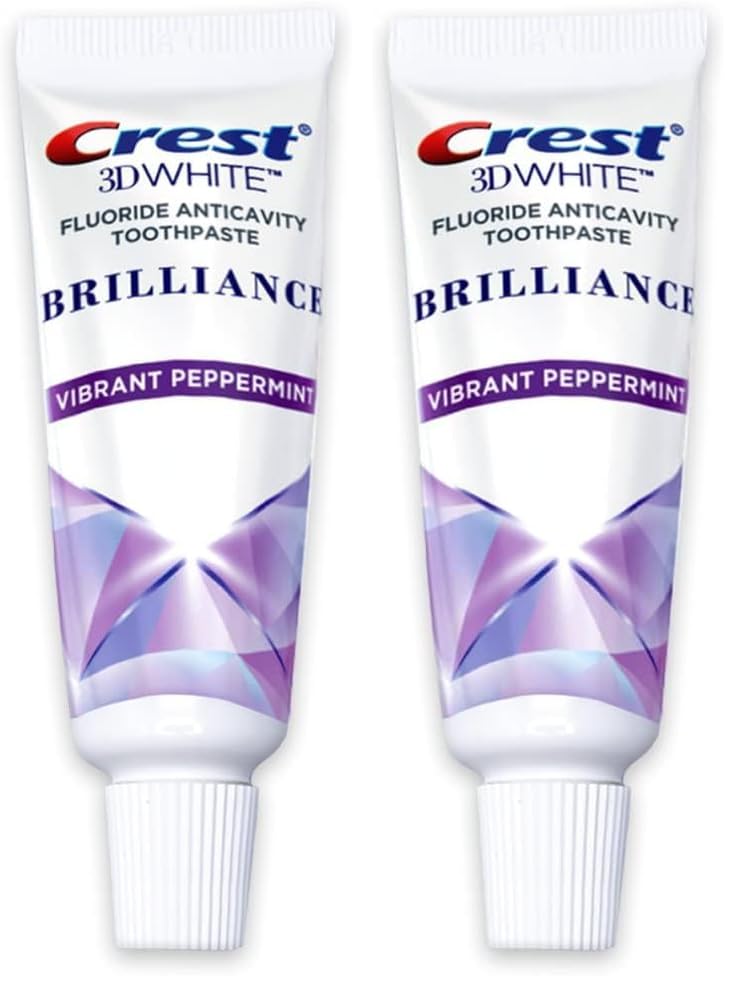 Crest 3D White Brilliance Advanced Whitening Technology Plus Advanced Stain Protection Toothpaste, Vibrant Peppermint, 0.85 Ounc