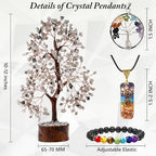 Crystal Trees for Home and Office Decoration, Rainbow Moonstone Chakra Healing Crystals Feng Shui Handmade Trees for Positive En
