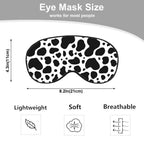 NOHSHE Cow Pattern Sleep Eye Mask Eye Cover Brown White Black Milk Chocolate Animal Spot Fur Silk Eye Mask for Sleeping with Adj