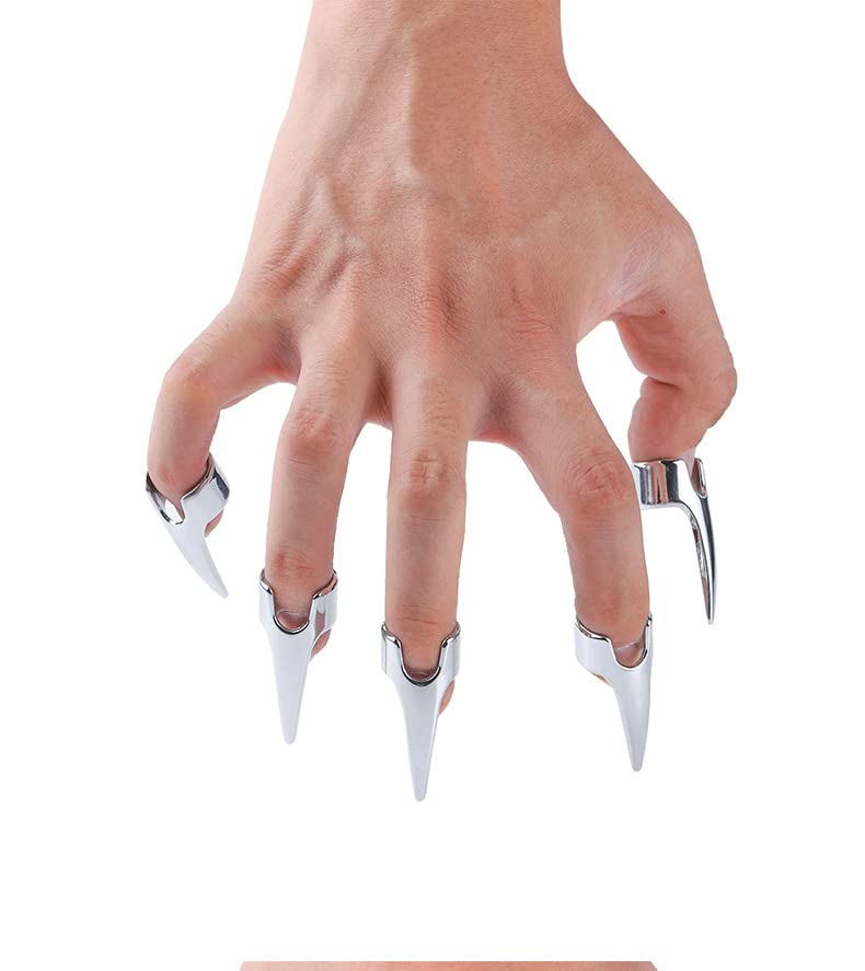 5Pcs Nail Covers Scratching Fondling Massage Grating Back Tickler Tools Women Men Tickle Touching Cosplay Stainless Steel Smooth