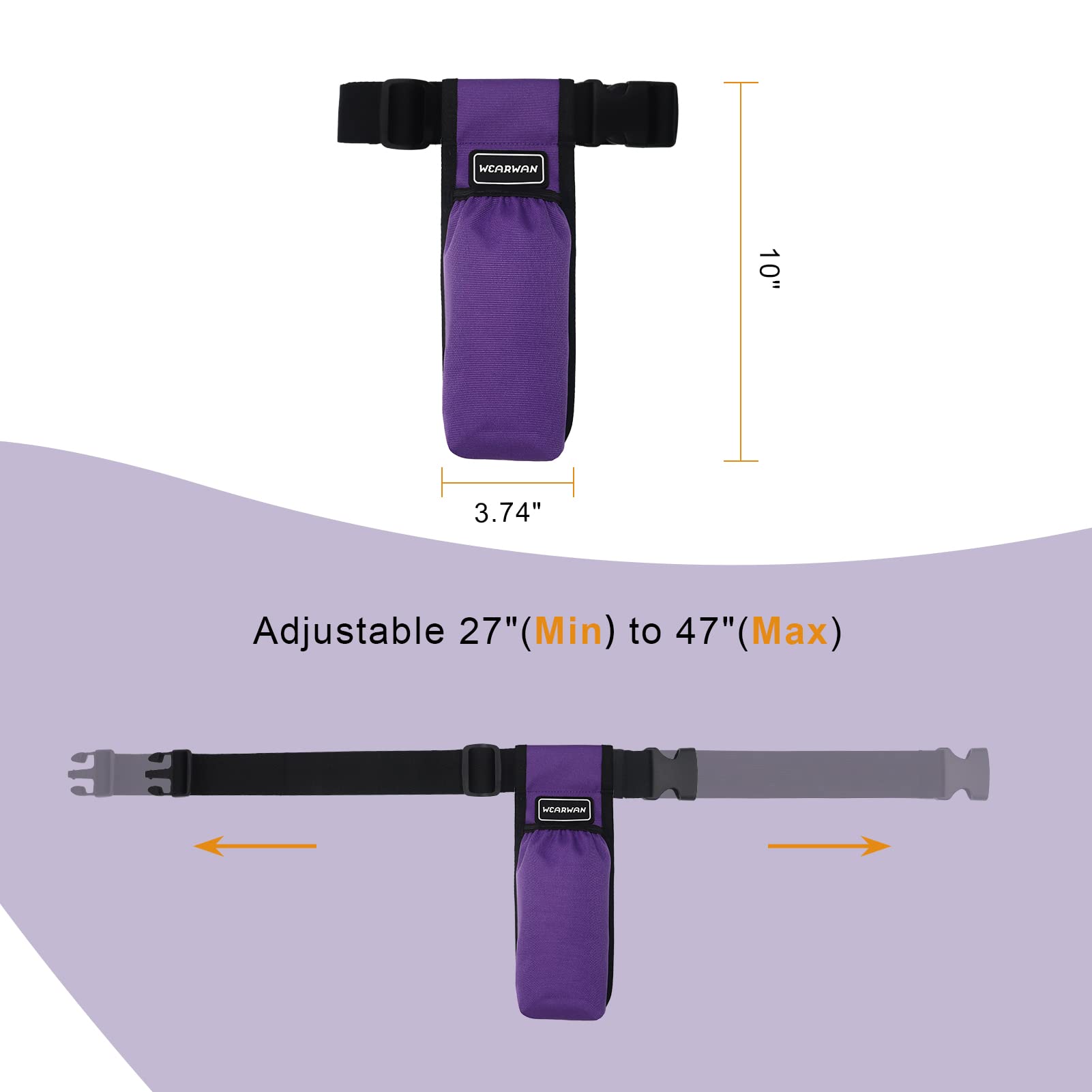 WEARWAN Massage Oil Holster, Adjustable and Durable Massage Holster, Bag only, Bottle not Included (1B-Purple)