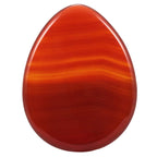 SUNYIK Handcarved Thumb Worry Stone, Polished Palm Pocket Stones Healing Crystals, Teardrop Carnelian