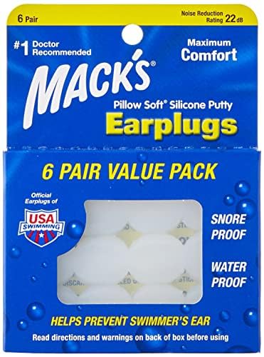 Macks Pillow Soft Silicone Earplugs - 6 Pair (Pack of 8), Value Pack - The Original Moldable Silicone Putty Ear Plugs for Sleep