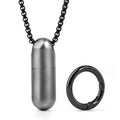 TISUR Titanium Pill Case with 28 Necklace Chain,Micro Keychain Pill Holder.Waterproof Pill Fob for Emergency Aspirin & Nitrogl