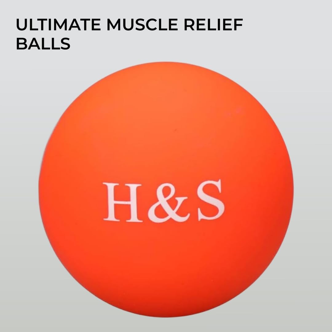 H&S 2 x Silicone Lacrosse Ball - Foot Massage Ball - Massage Balls for Back - Trigger Point Muscle Roller & Hand Exercise Set fo
