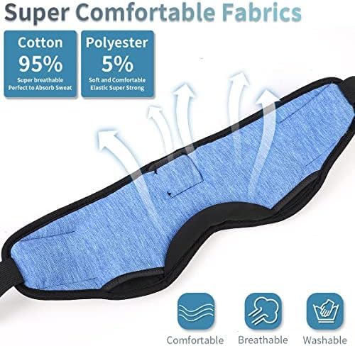 TOPOINT Sleep Mask Headphones with Wireless Bluetooth 5.3, Eye Mask White Noise Headphones for Sleeping Mask Light Blocking, Tim