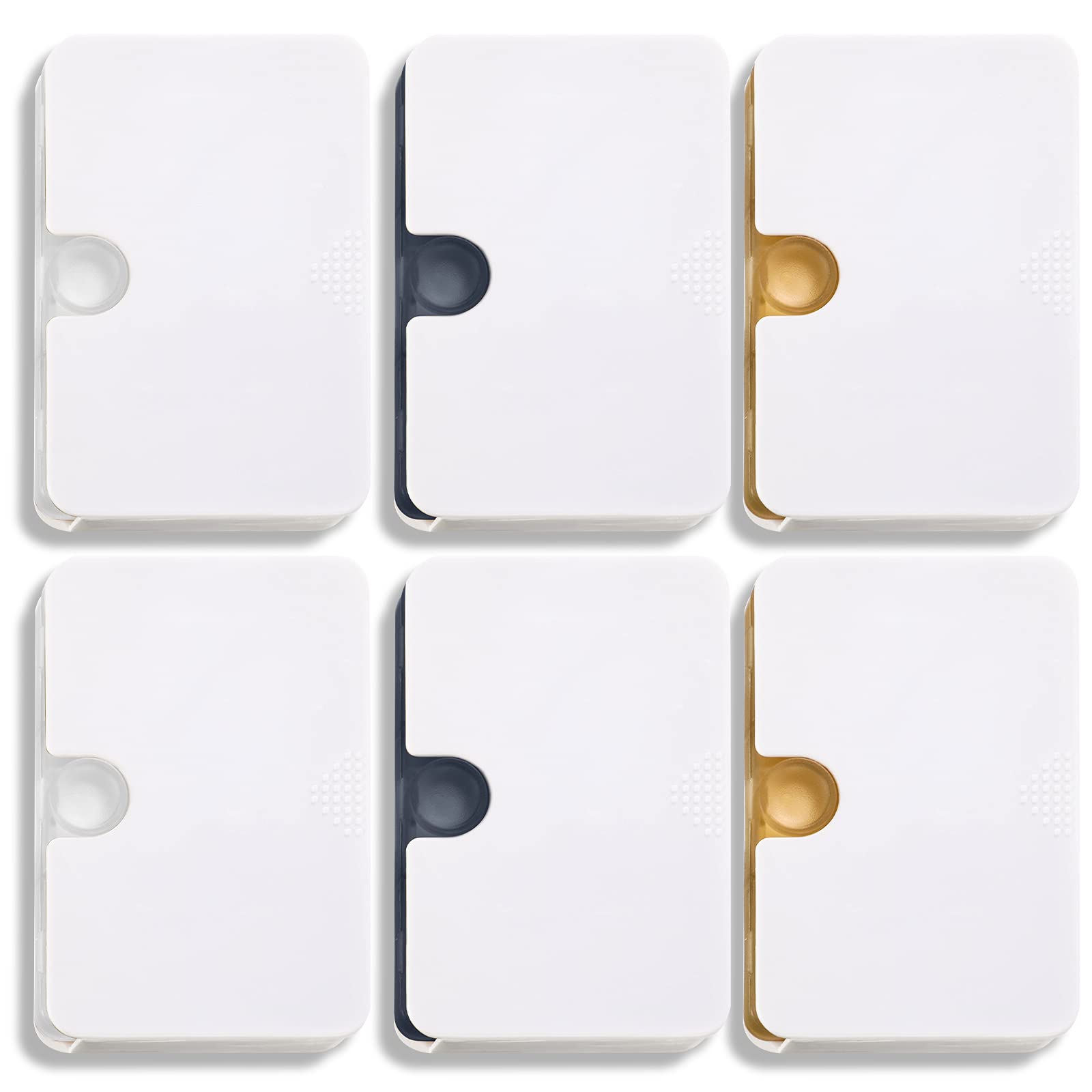Patelai 6 Pieces Travel Pill Organizer 6 Compartments Portable Pill Case for Pocket Purse Small Drawer Type Medicine Box Vitamin