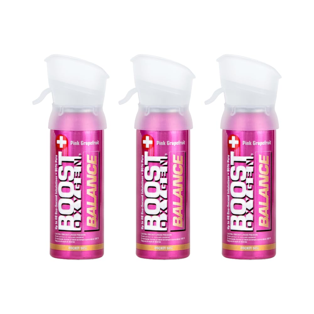 Boost Oxygen Pocket Size Balance Pink Grapefruit Aroma 3L Canister | Respiratory Support for Aerobic Recovery, Altitude, Perform