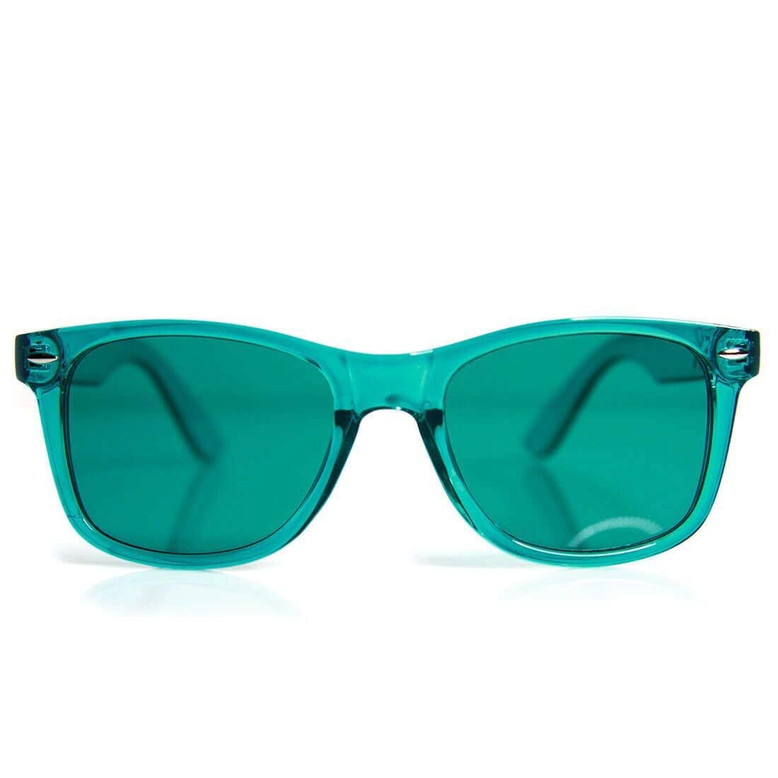 GloFX Color Therapy Glasses - Chakra Mood Light Therapy Chromotherapy Glasses (Aqua)