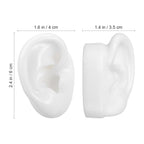 POPETPOP Soft Silicone Ear Model, Ear Model Simulation Display Props Teaching Tools Jewelry Display Earrings 1Pair Size L, White
