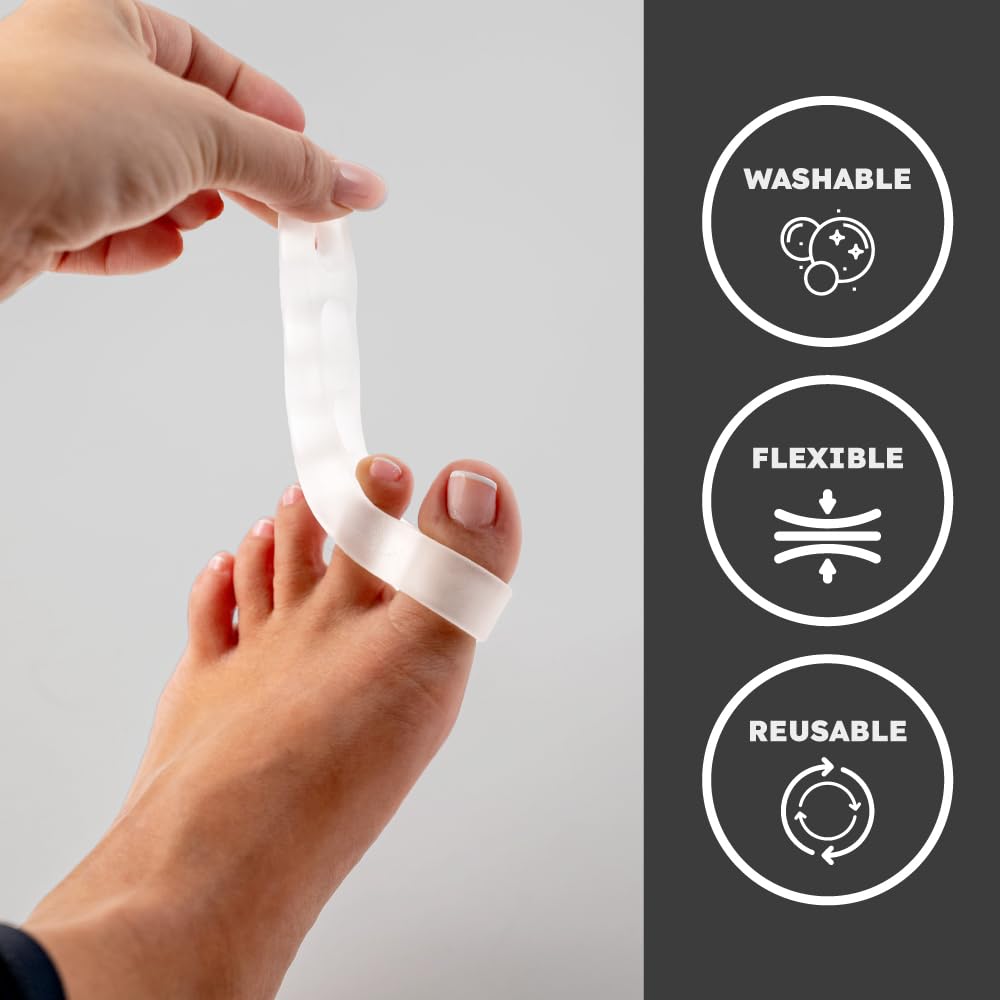 Awesome Toes Spacers & Separators Kit - Fast Relief for Hammertoe & Bunions | Includes Toe Stretch Band, Individual Toe Spacers