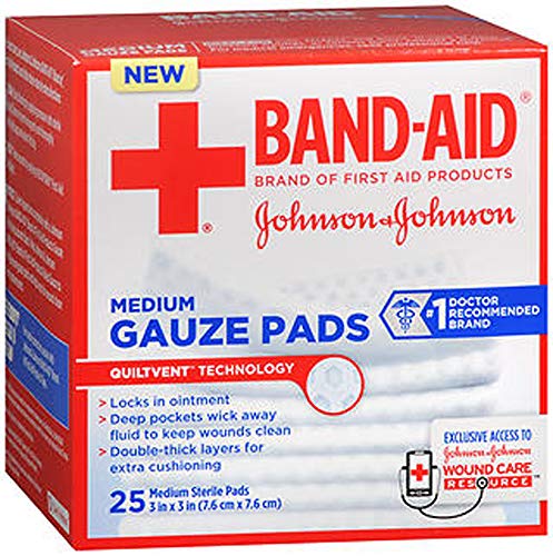 Johnson & Johnson Red Cross Hospital Grade Gauze Pads 3x3 - 25 ct