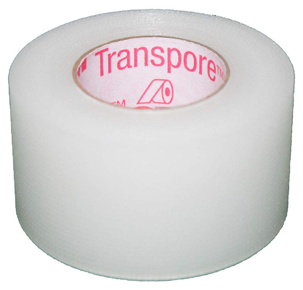 3M Healthcare Transpore Standard Hypoallergenic Porous Plastic Surgical Tape 1 x 10 yds, Clear, Water Resistant, Latex-