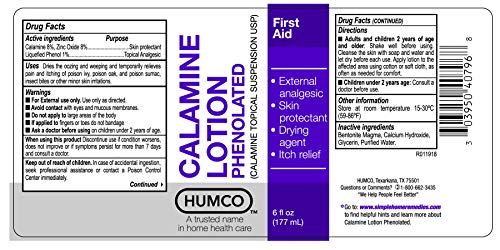 Humco 040796001 Calamine Lotion, 6oz