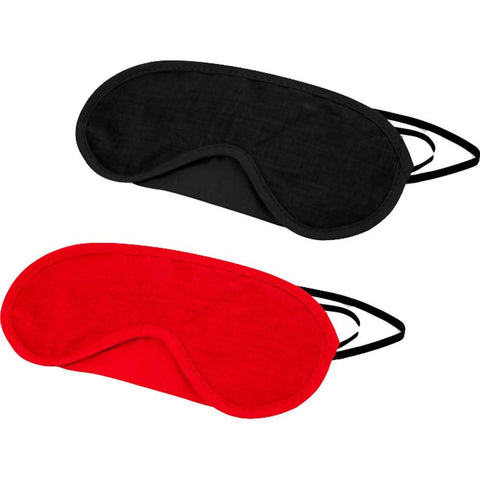 calExotics Pleasure Masks - Blindfold Set for couples - Ideal for Sex Travel and Sleeping - Red and Black