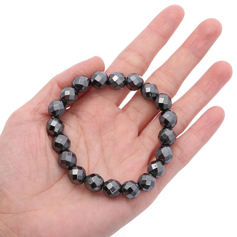 DivaGlamz Hematite Bracelet For Men, Reclaim Your Edge & Confidence Natural Hematite Stone Beaded Stretch Healing Bracelets Insp