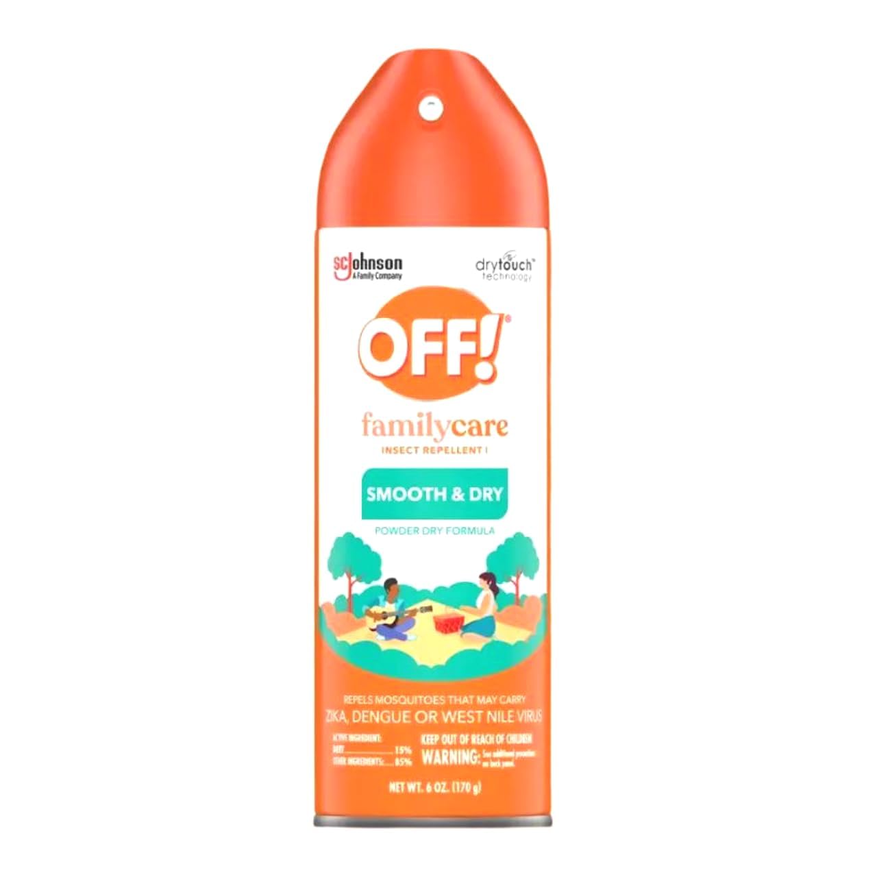 OFF! Familycare Smooth & Dry Insect Repellent Aerosol, Powder Dry Formula, Bug Spray with Long Lasting Protection from Mosquitoe