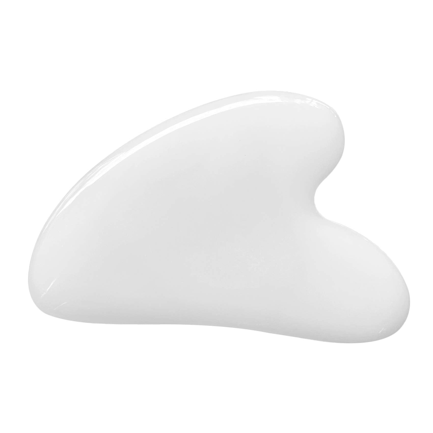 Mndrlin White Jade Crystal Jade Gua Sha Scraping Facial Massage Tool, Stone Scraping Scraper Board for SPA Women Men
