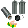 3 Packs Waterproof Aluminum Pill Fob Container, EFFIET Nitro Bottle Holder Nitroglycerin Pill Case Emergency Keychain Pill Holde