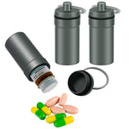 3 Packs Waterproof Aluminum Pill Fob Container, EFFIET Nitro Bottle Holder Nitroglycerin Pill Case Emergency Keychain Pill Holde