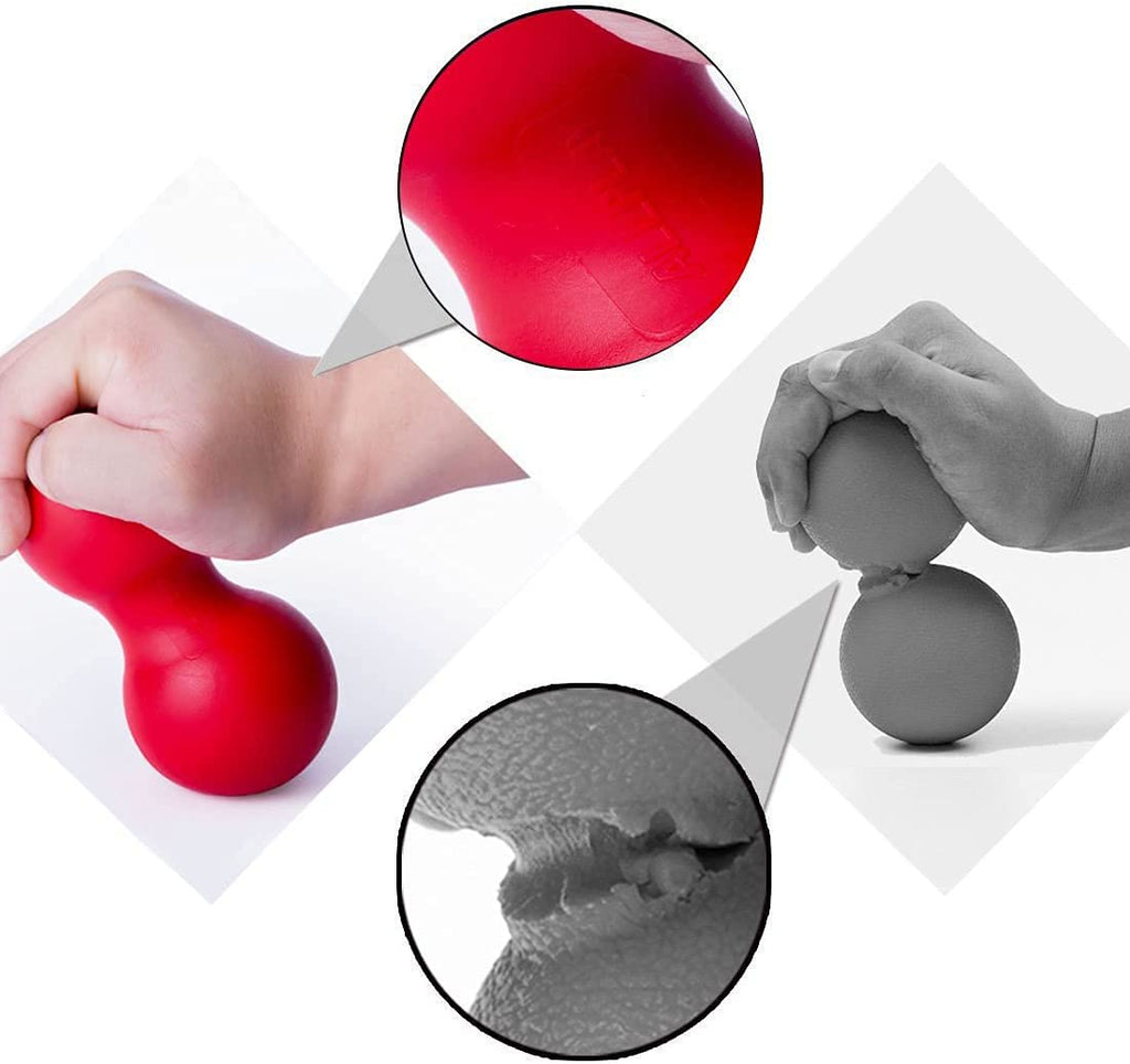 Peanut Massage Ball Roller, Double Lacrosse Ball, Acupoint Myofascial Release Muscle Knot Relaxer Mobility Trigger Point for Phy
