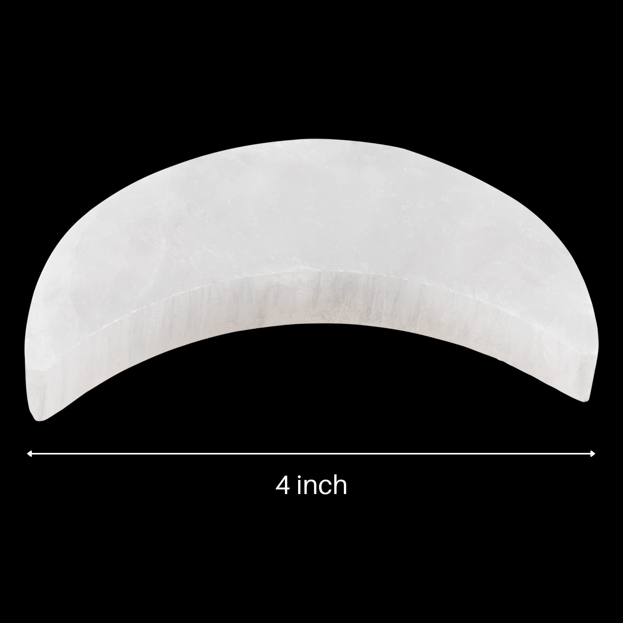 Selenite Charging Plate - 4 Moon Selenite Crystal - Mined and Crafted in Morocco - Ideal for Cleansing and Recharging Crystals a