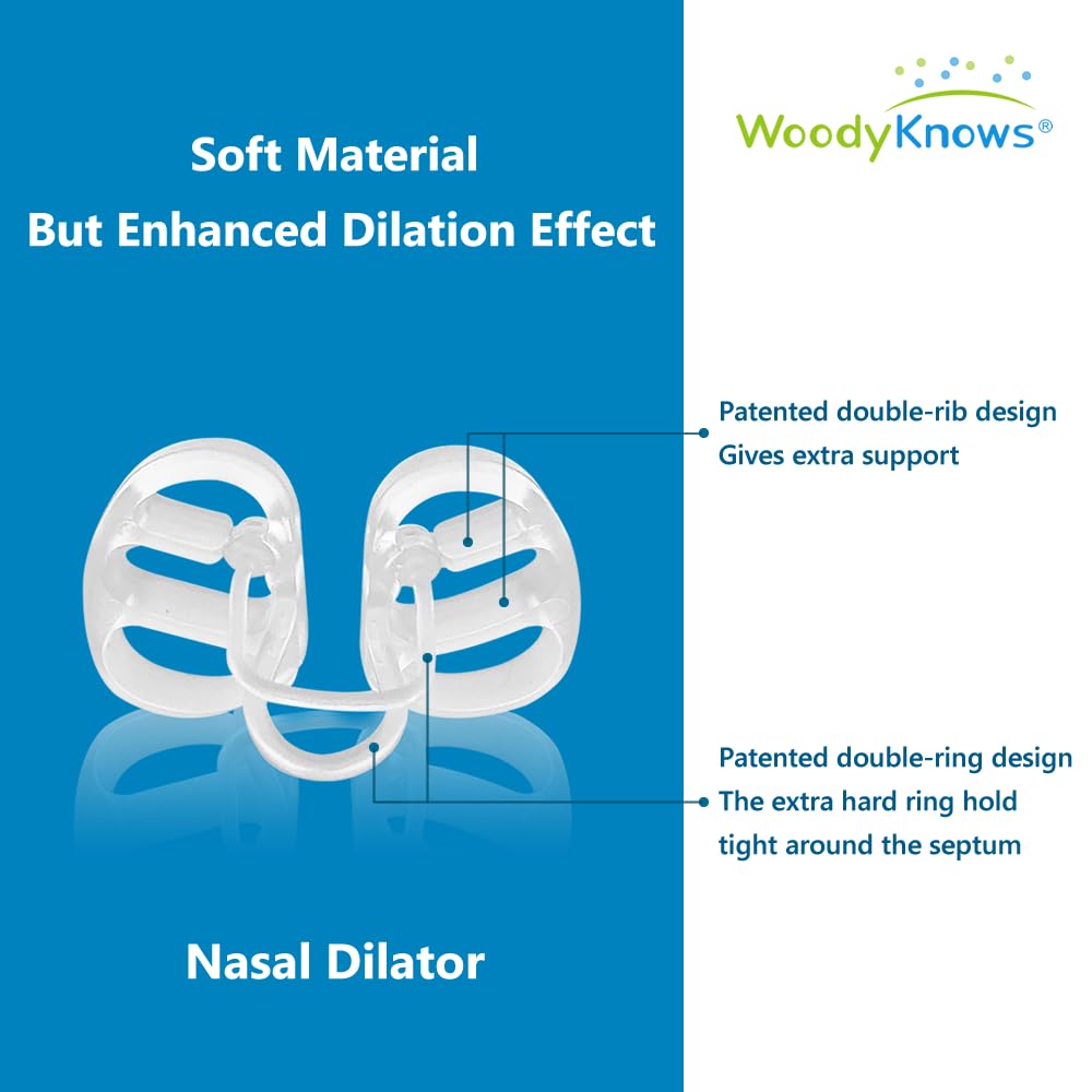 WoodyKnows Super-Support Nasal Dilator, Improves Sleep and Sports Airflow, Nasal Congestion and Nose-Related snoring aid (L 4Pac
