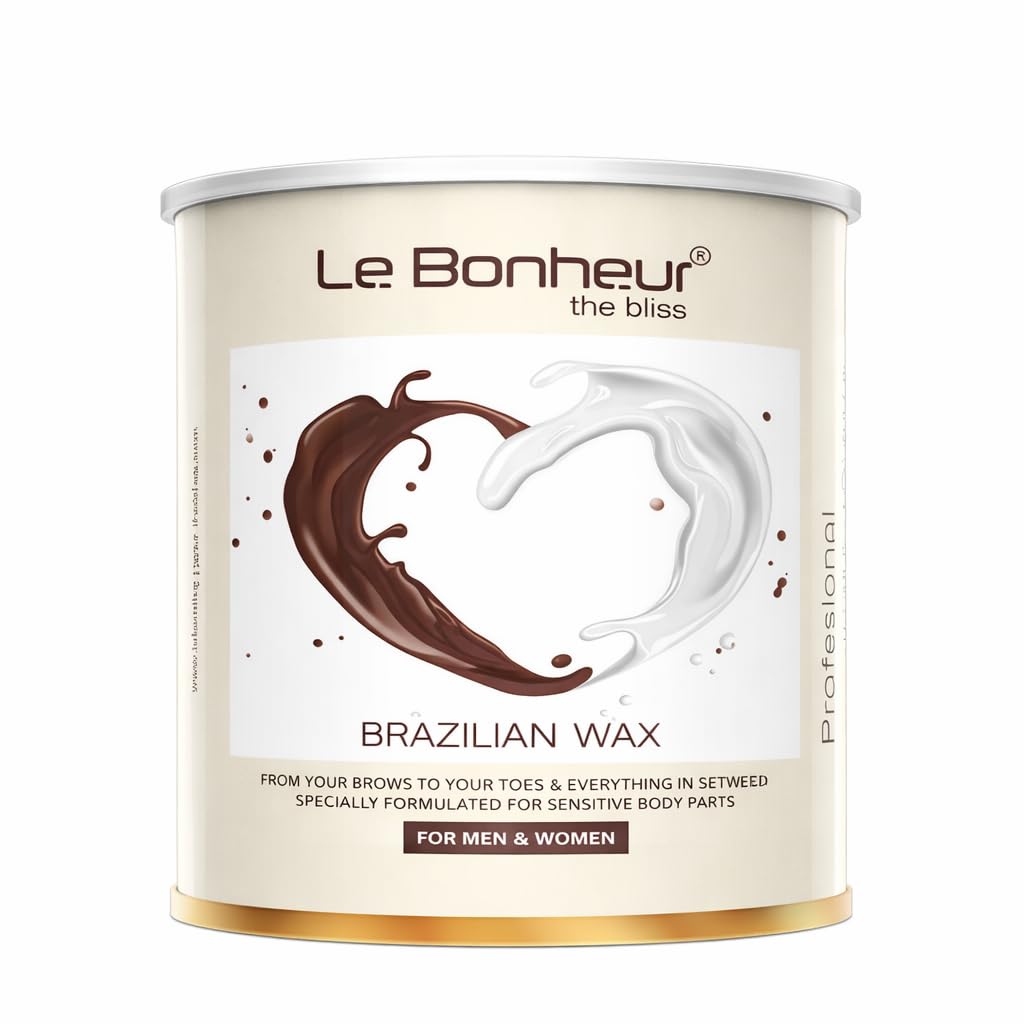 Le Bonheur Stripless Brazilian Hard Wax 500G | PeelOff Wax For Face, Bikini, Underarms & Body | Strong Root Hair Removal | For 