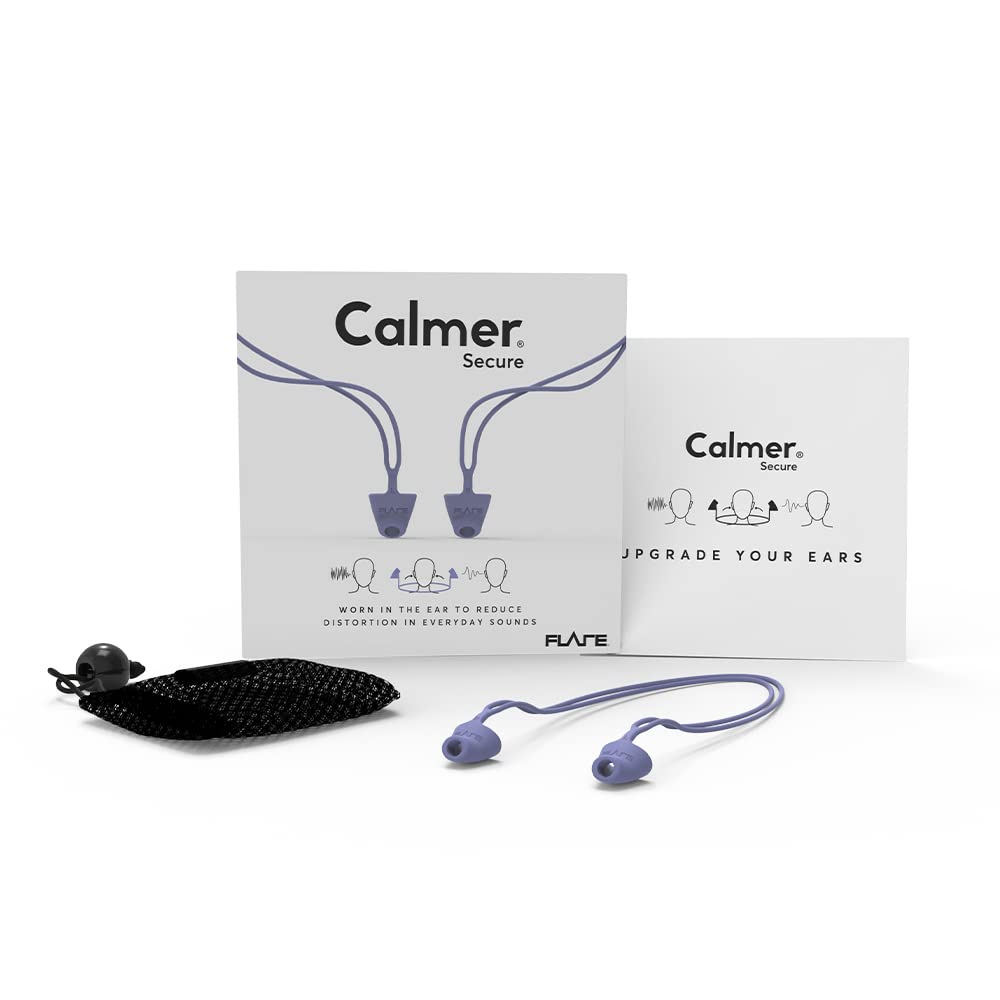 Flare Calmer Secure - Ear Plugs Alternative - Reduce Annoying Noises Without Blocking Sound - Soft Reusable Flexible Silicone wi