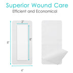 Breathable Adhesive Island Bandages Wound Dressing for Knee Replacement 4 x 8 Bordered Gauze Pad Patches Stitches Cuts Post Surg