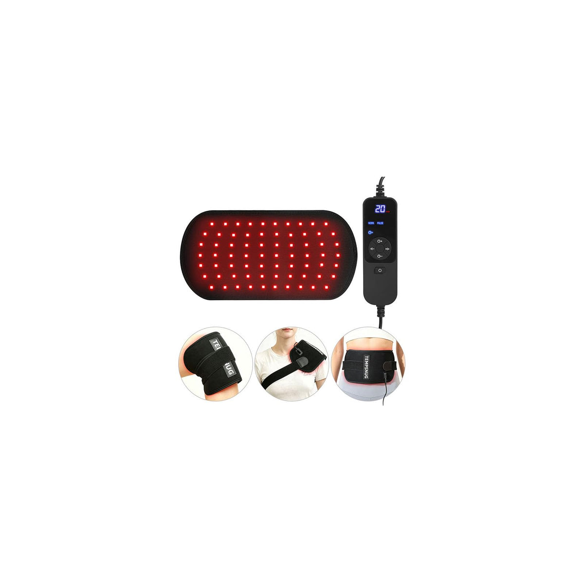 TEMPSNUG Red Light Therapy Pad with Heat for Body Back Knee Shoulder