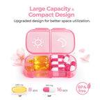 AUVON XL Weekly Pill Organizer 2 Times a Day with One-Side Large Opening Design for Easy Filling, AM PM Pill Box 7 Day, Portable