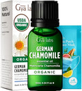 Gya Labs USDA Certified Organic German Chamomile Essential Oil for Diffuser - 100% Pure Natural Organic Chamomile Oil for Skin, 