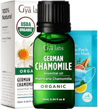 Gya Labs USDA Certified Organic German Chamomile Essential Oil for Diffuser - 100% Pure Natural Organic Chamomile Oil for Skin, 
