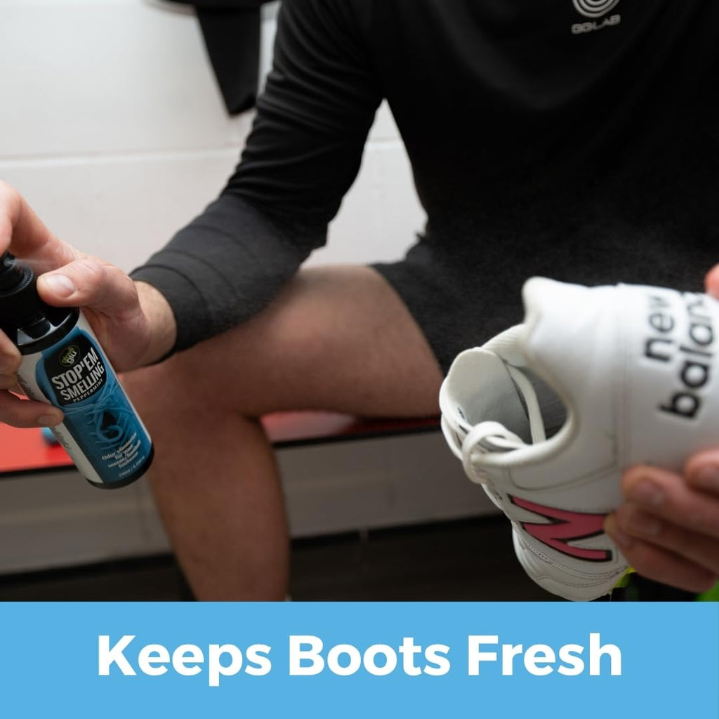 Clean Kick Stopem Smelling Organic Odour Eliminator for Soccer Boots, 250ml, Athletic Footwear Deodouriser with Peppermint Scen