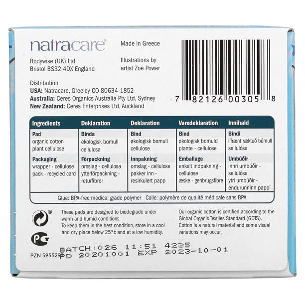 Natracare - Regular Ultra Pads - Organic - 14 Count - Pack of 3