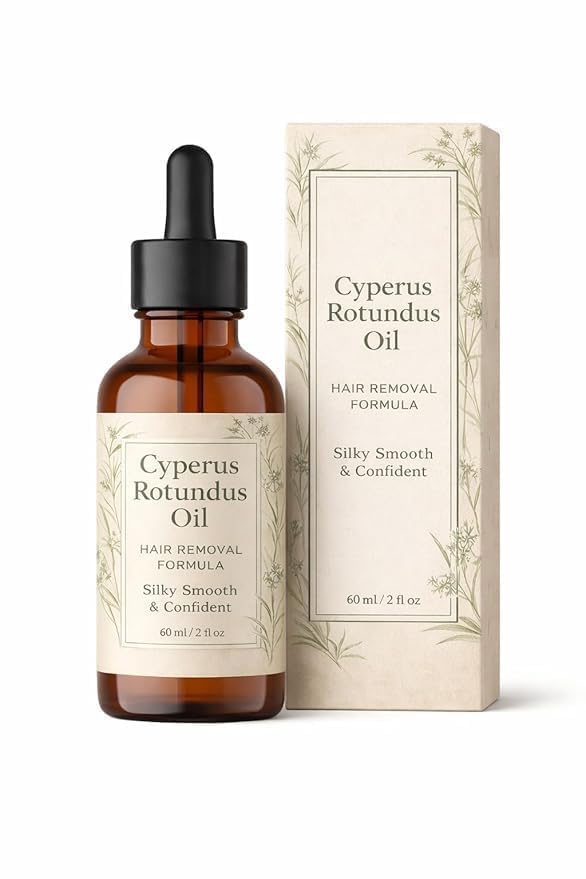 Cyperus Rotundus Hair Removal Oil for Men & Women | Botanical Herbal Oil for Smooth & Soft Skin Feel | Helps Reduce Appearance o