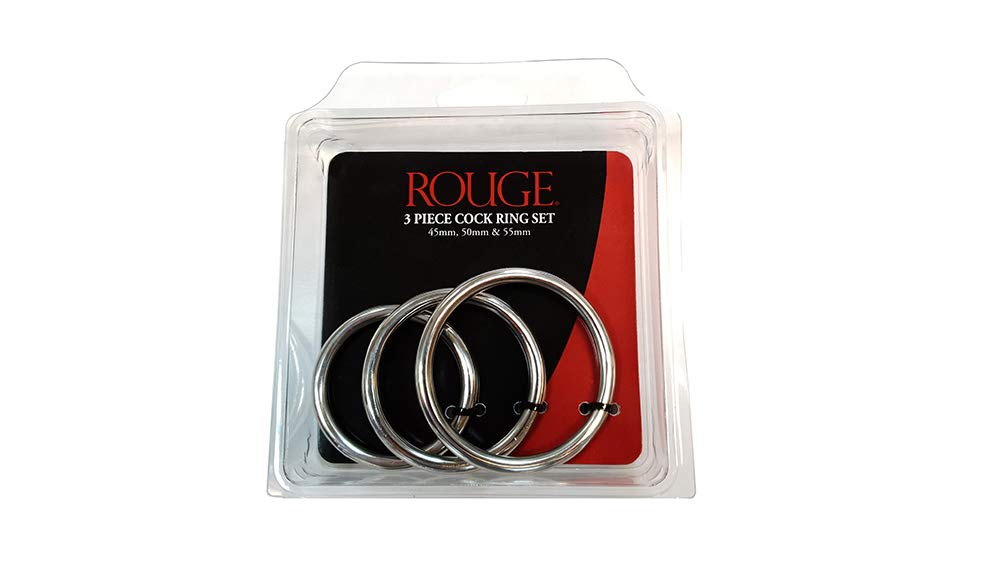 Rouge Garments 3 Piece Cock Ring Set 45mm, 50mm & 55mm