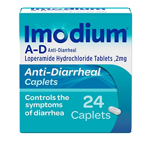 Imodium A-D Diarrhea Relief Caplets with Loperamide Hydrochloride, Anti-Diarrheal Medicine to Help Control Symptoms of Diarrhea 