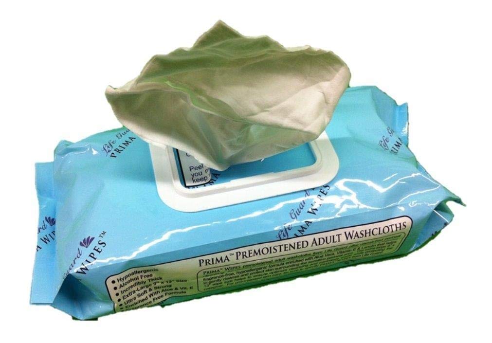 Prima Wipes Adult Washcloths, Bulk 12 Pack Case with 48 Extra-Large 9x13 Wipes Per Pack